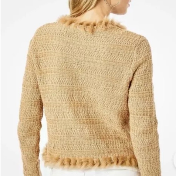 NWOT Lilly Pulitzer Preona Cardigan Sweater Sand Castle Metallic Size XL 🤎💛🤎 - Picture 10 of 10